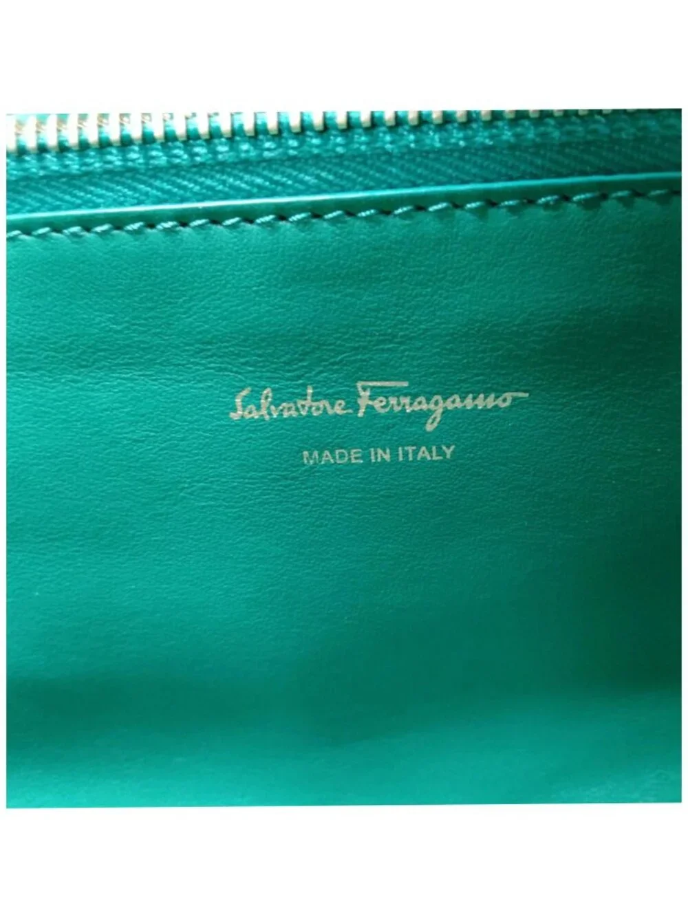 Authentic Salvatore Ferragamo Studio Woven Leather Tote Bag Green Gancini Luxury